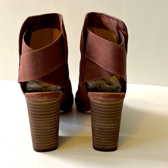 Splendid 'Open Toe Suede Booties, Burgundy, size 6.5 - Picture 7 of 11